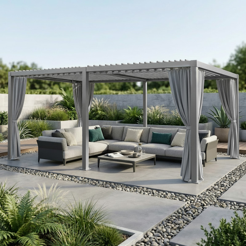 Pergola ogrodowa multiklimatyczna 3x6 z regulowanym stalowym dachem 18mkw