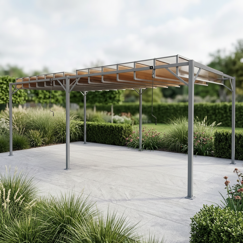 Pergola ogrodowa bioklimatyczna 3x6 z składanym lamelowym dachem 18mkw