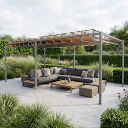 Pergola ogrodowa bioklimatyczna 3x6 z składanym lamelowym dachem 18mkw