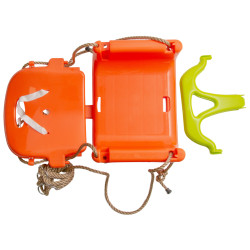 Huśtawka BRIZO 3w1 pomarańczowo-limonkowe siedzisko kubełkowe