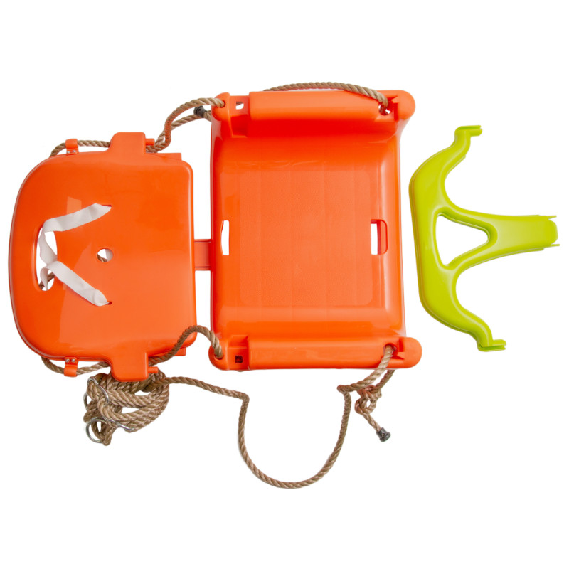 Huśtawka BRIZO 3w1 pomarańczowo-limonkowe siedzisko kubełkowe