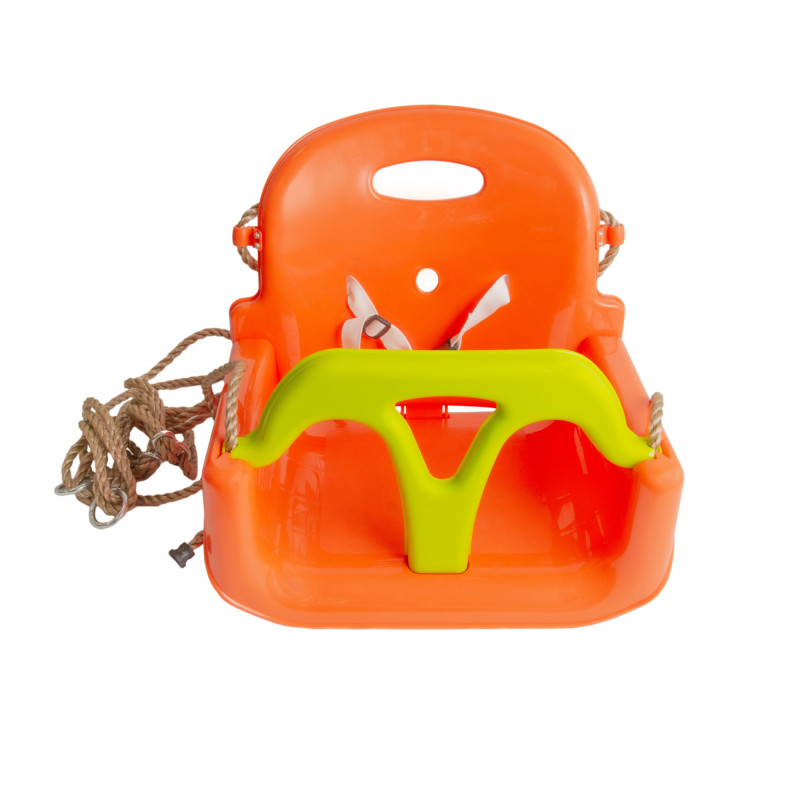 Huśtawka BRIZO 3w1 pomarańczowo-limonkowe siedzisko kubełkowe