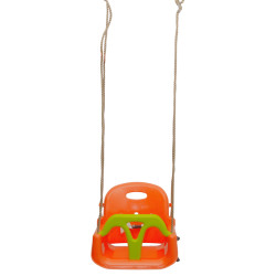 Huśtawka BRIZO 3w1 pomarańczowo-limonkowe siedzisko kubełkowe