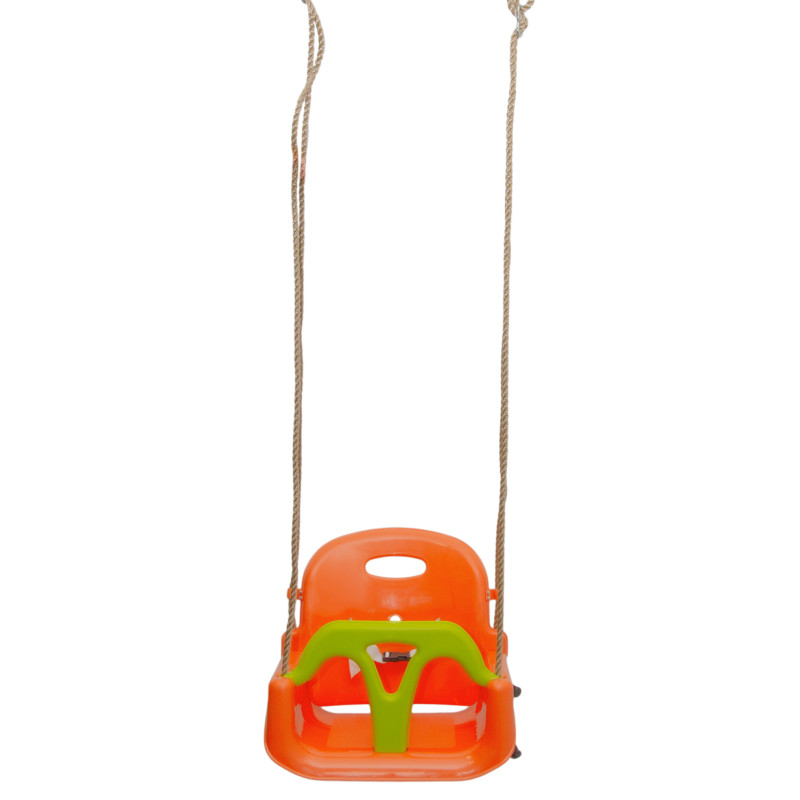 Huśtawka BRIZO 3w1 pomarańczowo-limonkowe siedzisko kubełkowe