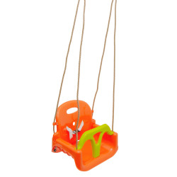 Huśtawka BRIZO 3w1 pomarańczowo-limonkowe siedzisko kubełkowe