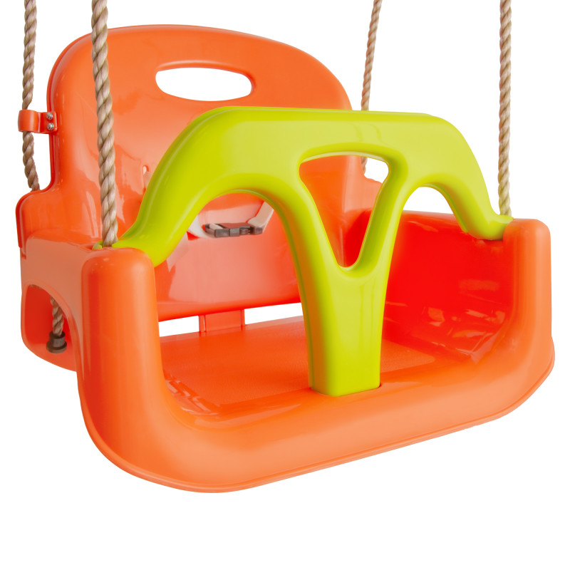 Huśtawka BRIZO 3w1 pomarańczowo-limonkowe siedzisko kubełkowe