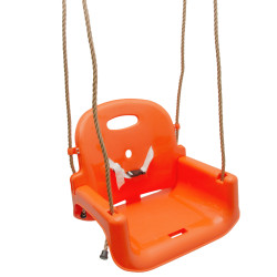 Huśtawka BRIZO 3w1 pomarańczowo-limonkowe siedzisko kubełkowe