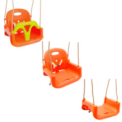 Huśtawka BRIZO 3w1 pomarańczowo-limonkowe siedzisko kubełkowe
