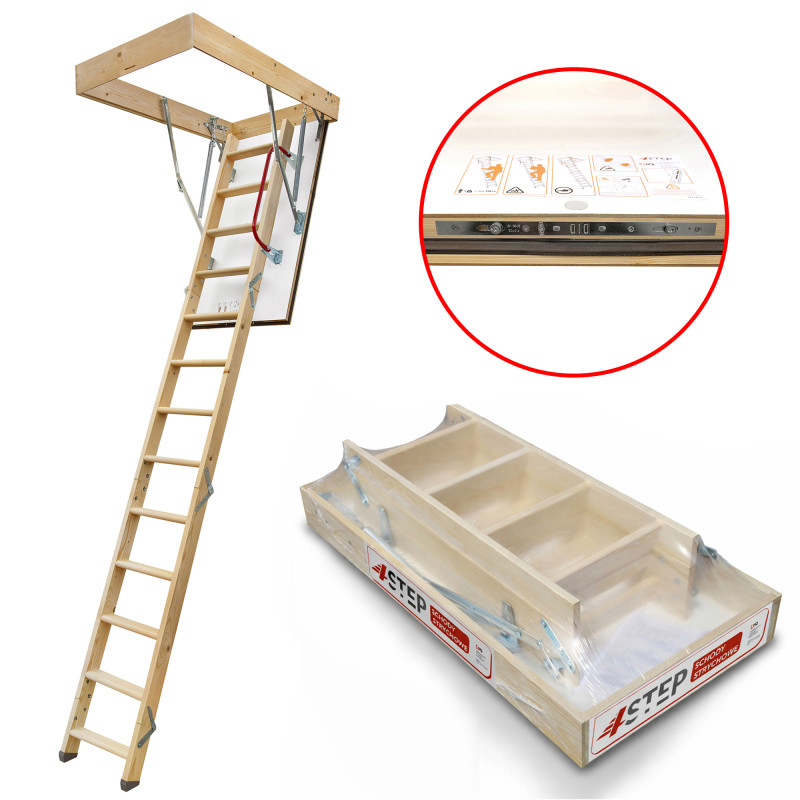 Drewniane schody strychowe...