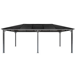 Pawilon ogrodowy 3x6 Altana pergola szara z poliwęglanowym dachem 18mkw