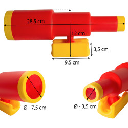 Teleskop czerwono żółty dla dzieci 28,5 cm na plac zabaw