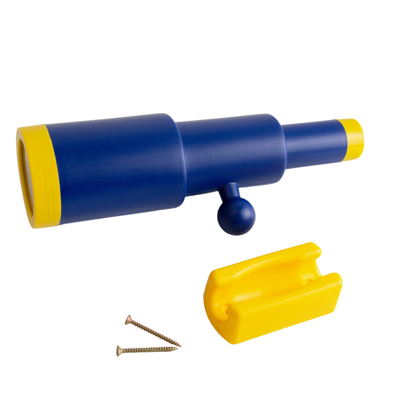 Teleskop granatowo-żółty dla dzieci 28,5 cm na plac zabaw