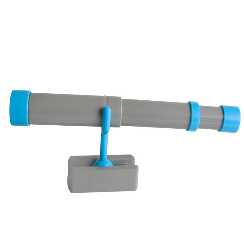 Teleskop szaro-niebieski dla dzieci 29,5 cm z funkcją zoom na plac zabaw