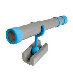 Teleskop szaro-niebieski dla dzieci 29,5 cm z funkcją zoom na plac zabaw