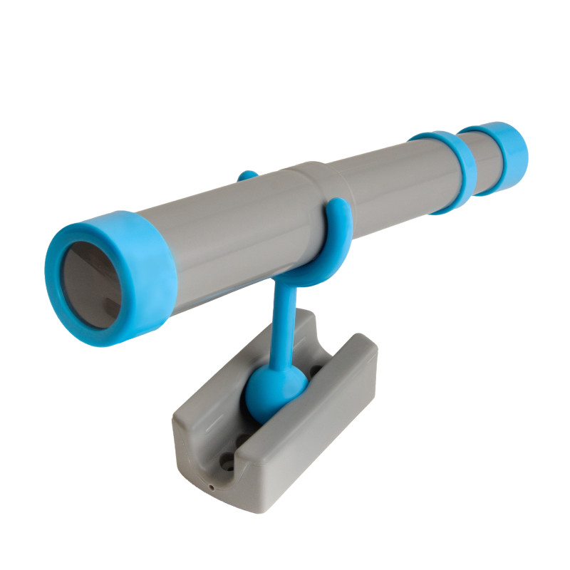 Teleskop szaro-niebieski dla dzieci 29,5 cm z funkcją zoom na plac zabaw