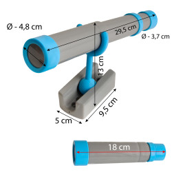 Teleskop szaro-niebieski dla dzieci 29,5 cm z funkcją zoom na plac zabaw
