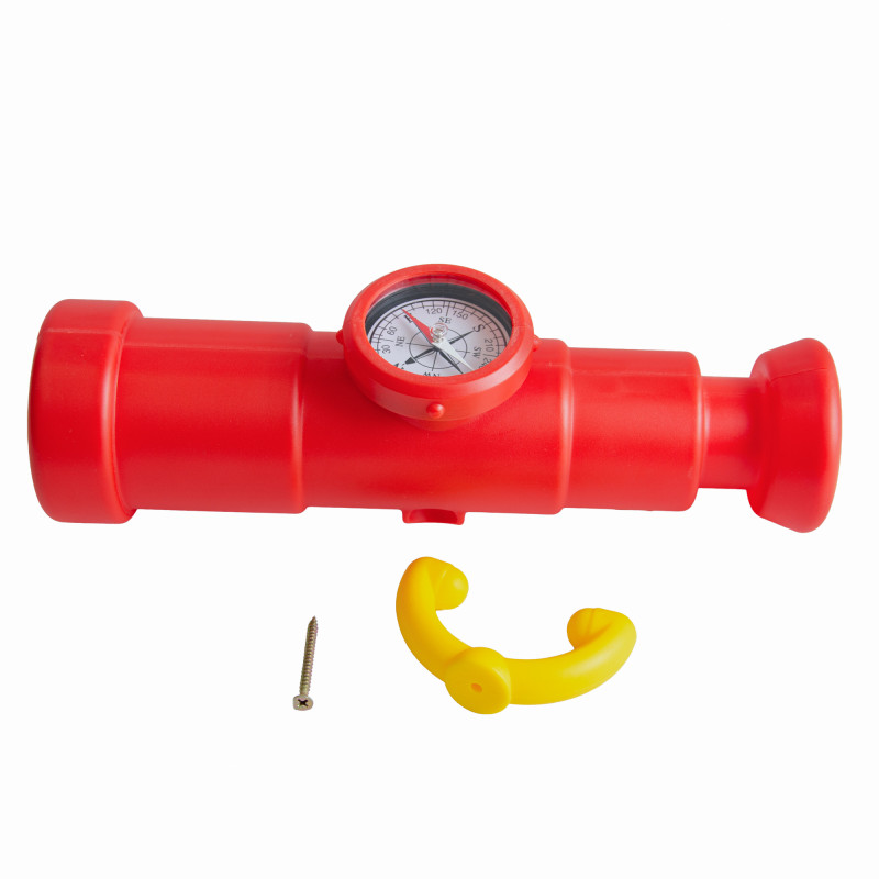 Teleskop z kompasem dla dzieci 30,5 cm czerwono żółty na plac zabaw