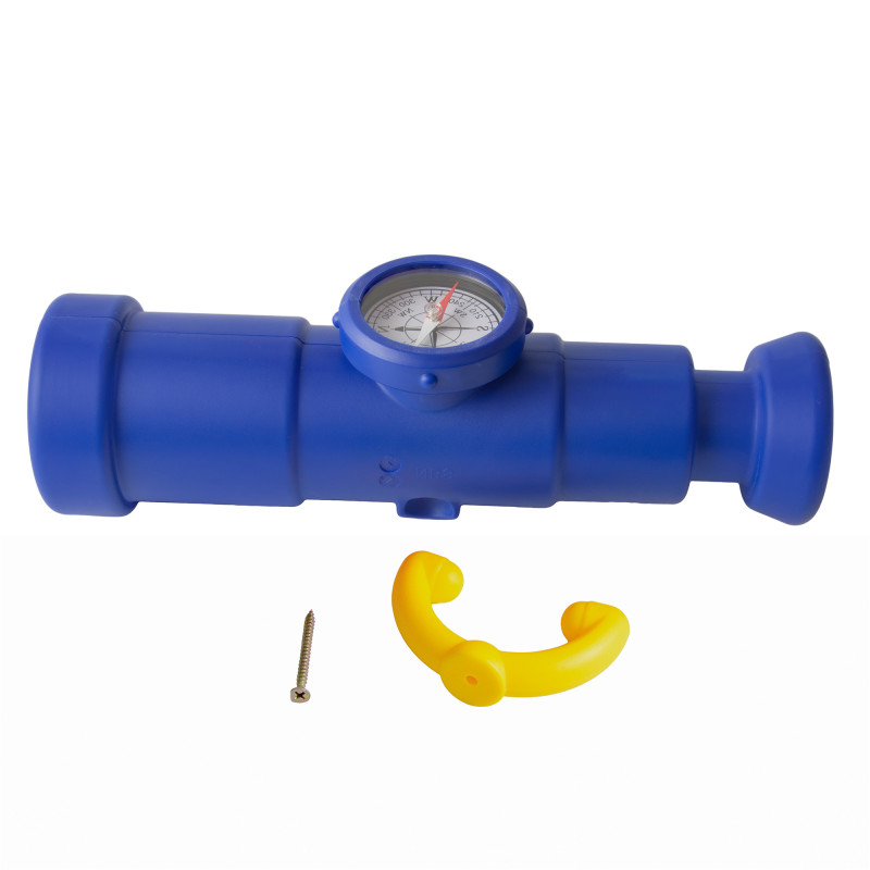 Teleskop z kompasem dla dzieci 30,5 cm niebiesko żółty na plac zabaw