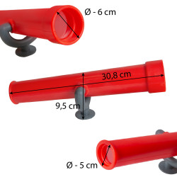 Teleskop czerwono-szary dla dzieci 30,8 cm długi na plac zabaw zabawka edukacyjna