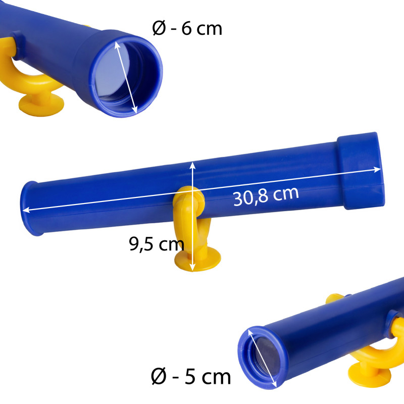 Teleskop niebiesko-żółty dla dzieci 30,8 cm długi na plac zabaw zabawka edukacyjna