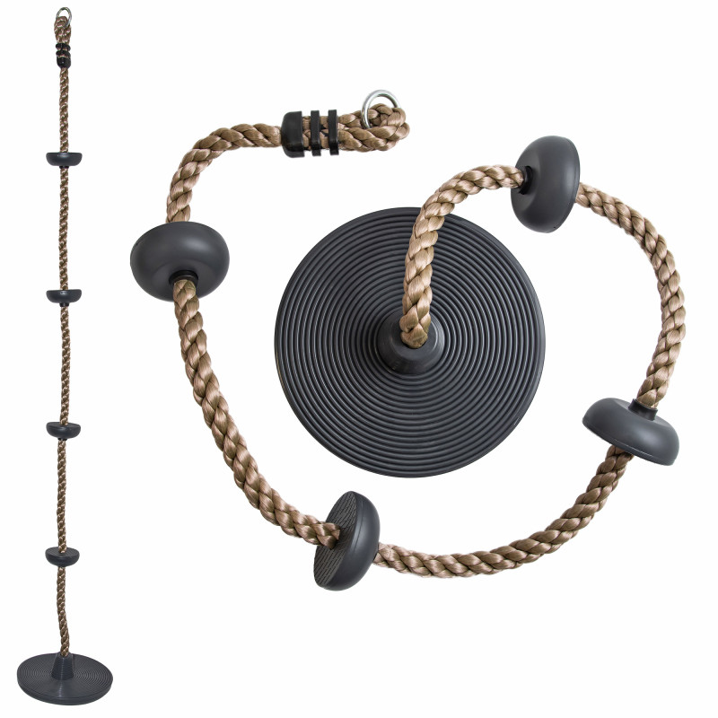 Siedzisko z liną wspinaczkową DYSK antracytowe