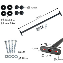 Metalowy drążek na plac zabaw 90 cm antracytowy