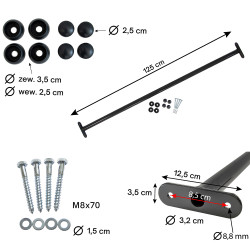 Metalowy drążek na plac zabaw 125 cm antracytowy