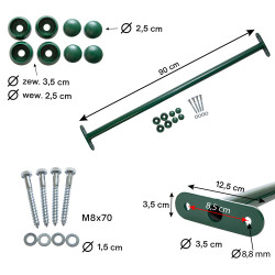 Metalowy drążek na plac zabaw 90 cm zielony