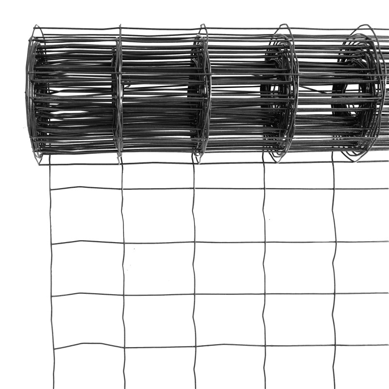 Siatka zgrzewana antracytowa PCV 1,5x10m ogrodzenie 75x100mm