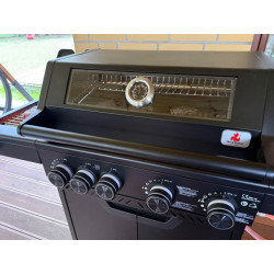 Grill gazowy HEATWAVE 4+1 LED żeliwny ruszt 13.7kW ogrodowy 123,4×49,2×109,4 cm