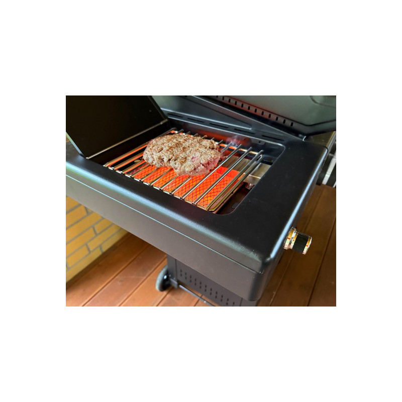 Grill gazowy HEATWAVE 4+1 LED żeliwny ruszt 13.7kW ogrodowy 123,4×49,2×109,4 cm