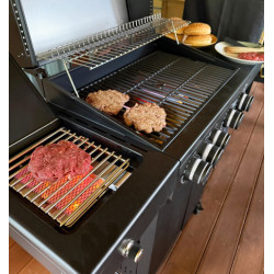 Grill gazowy HEATWAVE 4+1 LED żeliwny ruszt 13.7kW ogrodowy 123,4×49,2×109,4 cm