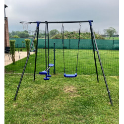 Duży Metalowy Plac Zabaw Aleks Niebieski XXL
