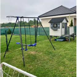 Duży Metalowy Plac Zabaw Aleks Niebieski XXL