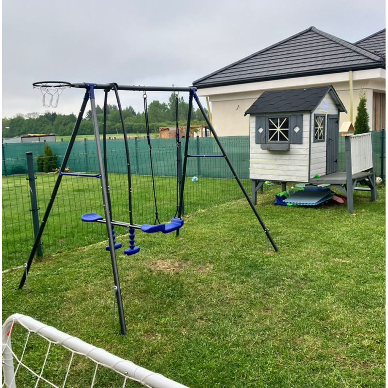 Duży Metalowy Plac Zabaw Aleks Niebieski XXL