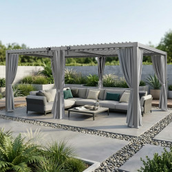 Pergola ogrodowa multiklimatyczna 3x6 z regulowanym stalowym dachem 18mkw
