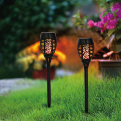 Pochodnia solarna 9,5x50cm lampa solarna z efektem płomienia