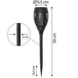 Pochodnia solarna 9,5x50cm lampa solarna z efektem płomienia