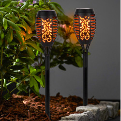 Pochodnia solarna mała 7,5x51cm lampa solarna z efektem płomienia