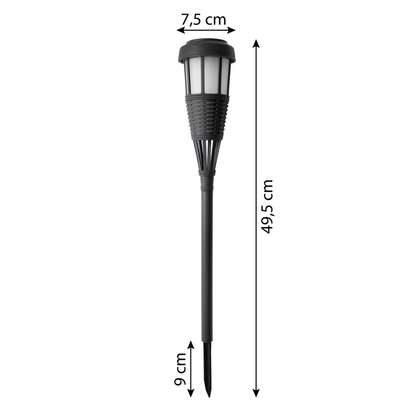 Pochodnia solarna 7,5x49,5cm lampa solarna z płomieniem - 6 sztuk