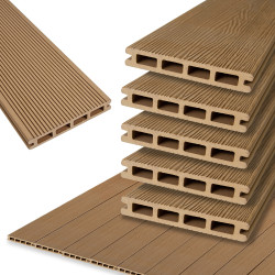 Deska tarasowa WPC 13,5x2,1x220 cm teak podest tarasowy 5 szt. 1,48mkw kompozytowa