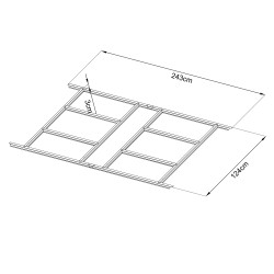 Baza 124x243x3 cm do Domku Stalowego 6m2 z drewutnią