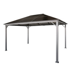 Pawilon ogrodowy Altana 3x4m pergola szara z poliwęglanowym dachem 12mkw