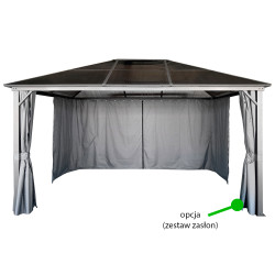 Pawilon ogrodowy Altana 3x4m pergola szara z poliwęglanowym dachem 12mkw