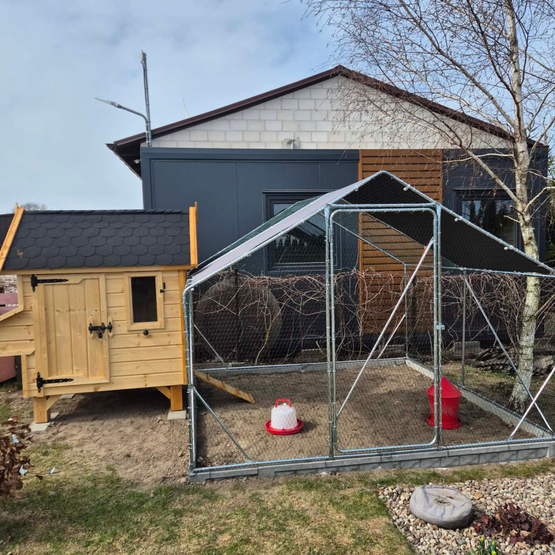 Metalowa Klatka Dla Drobiu Kurnik 3x6x2,2m 4iQ rurki 25mm