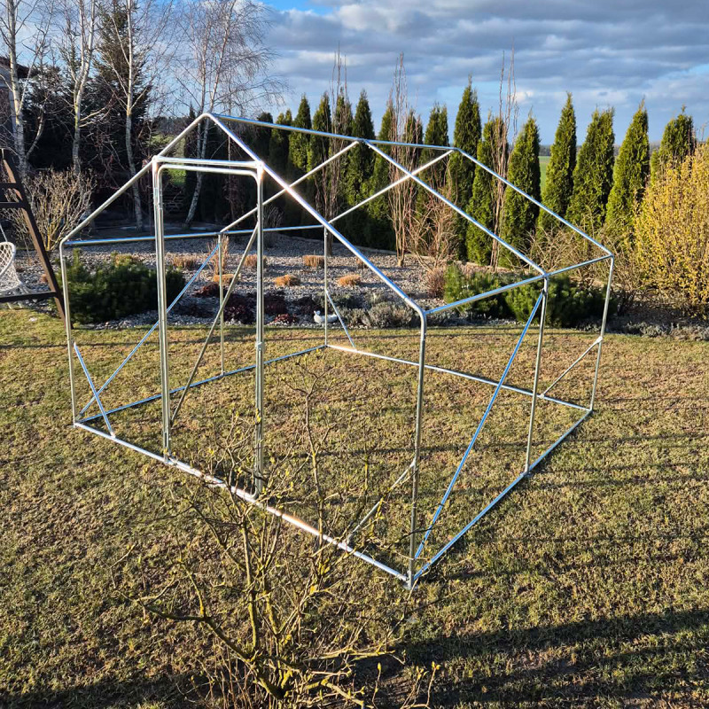 Metalowa Klatka Dla Drobiu Kurnik 2x3x2,2m 4iQ rurki 25mm