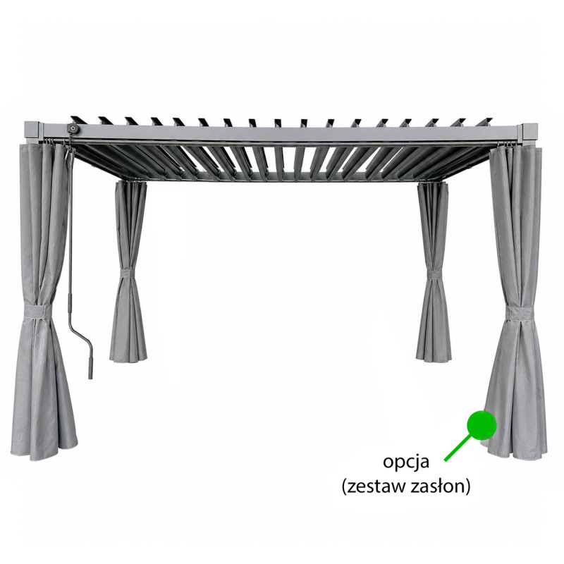 Pergola ogrodowa multiklimatyczna 3x3 z regulowanym stalowym dachem 9mkw