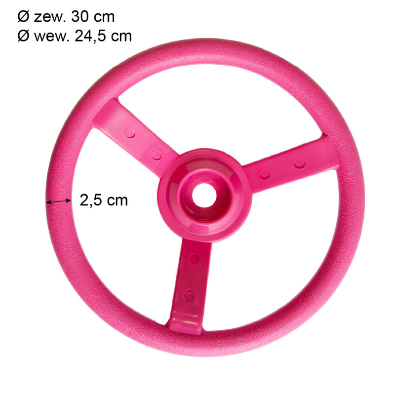 Zestaw akcesoriów na plac zabaw PINK II siedzisko deska trapez teleskop kierownica 4 el. RÓŻOWY