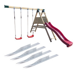Dostawka huśtawka podwójna ze ślizgiem i platformą + Kotwy
