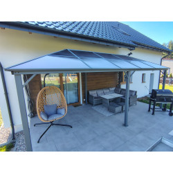 Pawilon ogrodowy z zasłonami 3x6 Altana pergola z poliwęglanowym dachem 18mkw